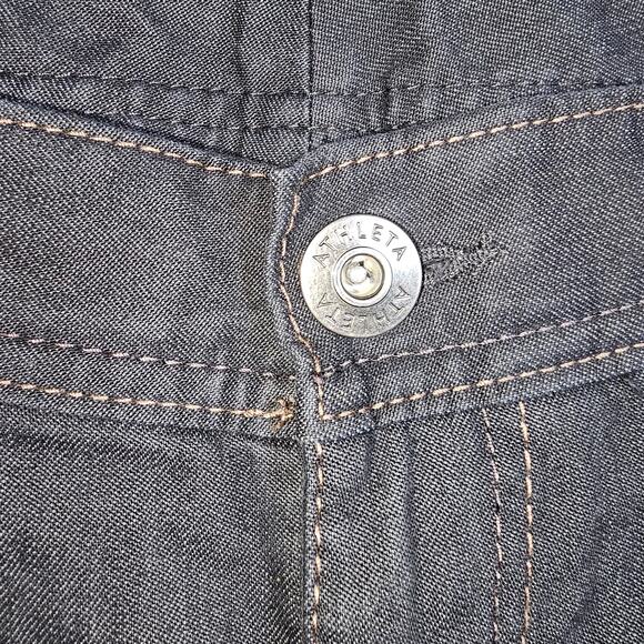 Athleta Dark Wash Stretchy Crop Jeans Extra Back Zip Pocket Size 8 - Picture 5 of 11